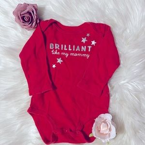 ✨Carters 12 Months Brilliant Like My Mommy Glittery Long Sleeve Onesie✨